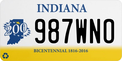 IN license plate 987WNO