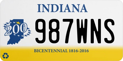 IN license plate 987WNS