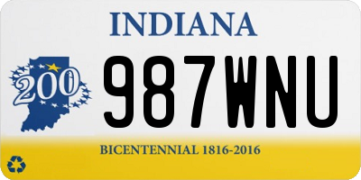 IN license plate 987WNU