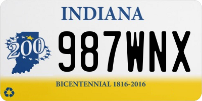 IN license plate 987WNX