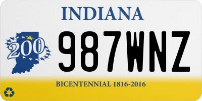 IN license plate 987WNZ