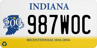 IN license plate 987WOC