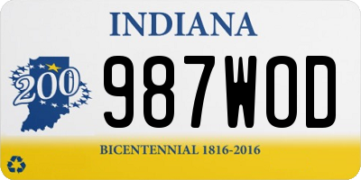 IN license plate 987WOD