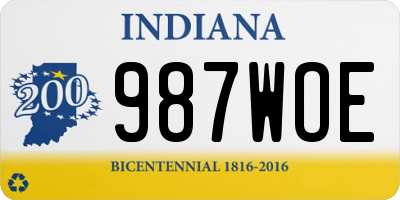 IN license plate 987WOE
