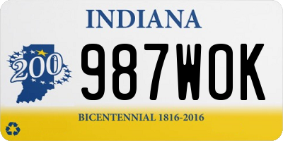 IN license plate 987WOK