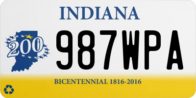 IN license plate 987WPA