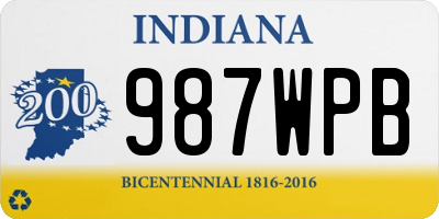 IN license plate 987WPB