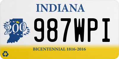 IN license plate 987WPI