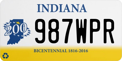 IN license plate 987WPR
