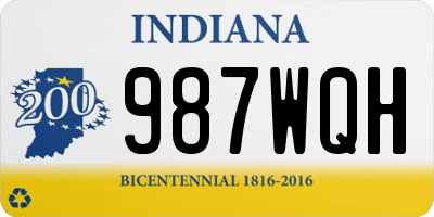 IN license plate 987WQH