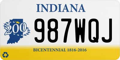 IN license plate 987WQJ
