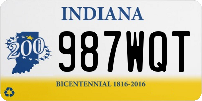 IN license plate 987WQT