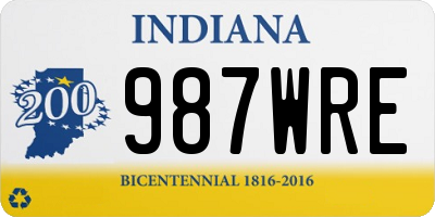 IN license plate 987WRE