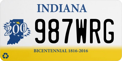 IN license plate 987WRG