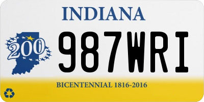 IN license plate 987WRI