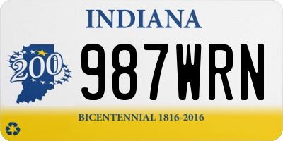 IN license plate 987WRN