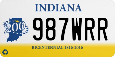 IN license plate 987WRR