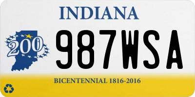 IN license plate 987WSA