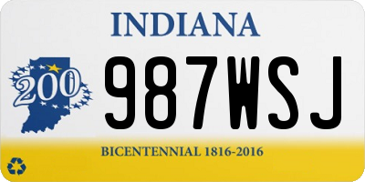 IN license plate 987WSJ