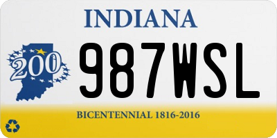 IN license plate 987WSL