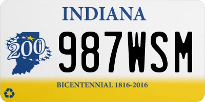 IN license plate 987WSM