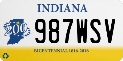 IN license plate 987WSV