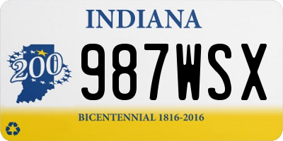 IN license plate 987WSX