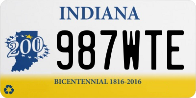 IN license plate 987WTE