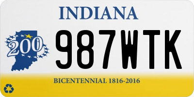 IN license plate 987WTK