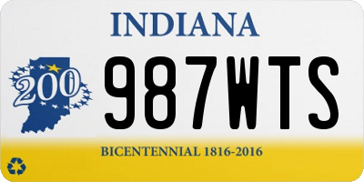 IN license plate 987WTS