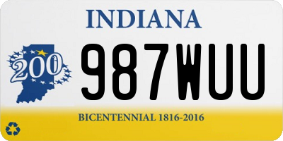 IN license plate 987WUU