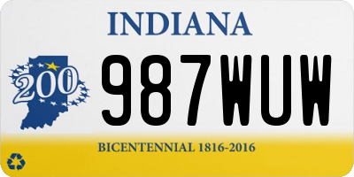 IN license plate 987WUW