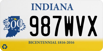 IN license plate 987WVX