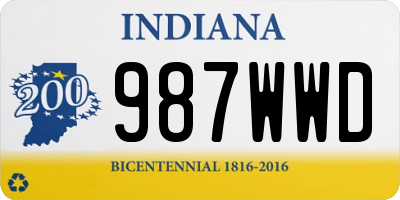 IN license plate 987WWD