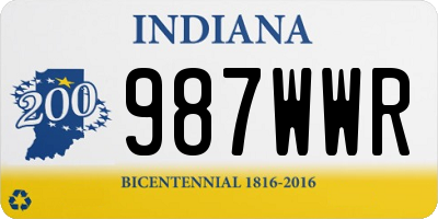 IN license plate 987WWR