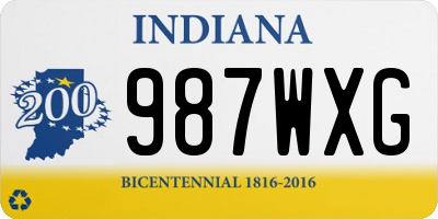 IN license plate 987WXG