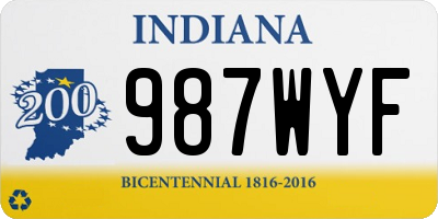 IN license plate 987WYF