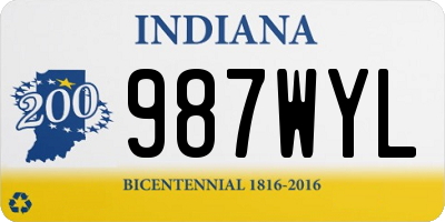 IN license plate 987WYL