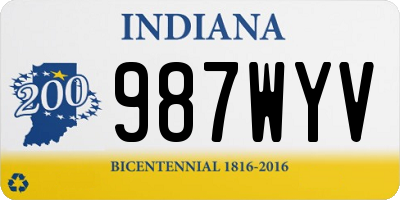 IN license plate 987WYV