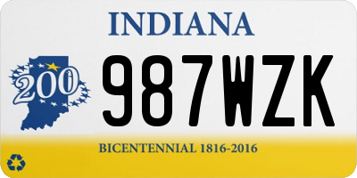 IN license plate 987WZK