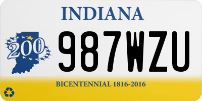 IN license plate 987WZU