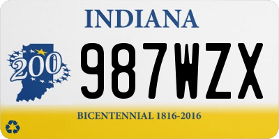 IN license plate 987WZX