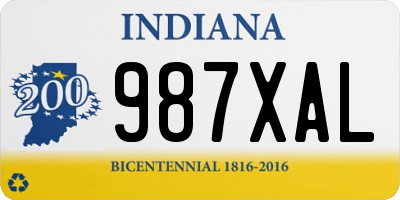 IN license plate 987XAL