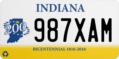 IN license plate 987XAM