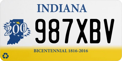 IN license plate 987XBV