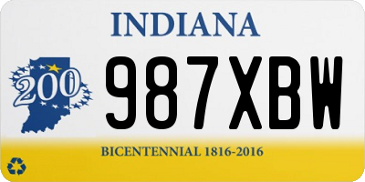 IN license plate 987XBW