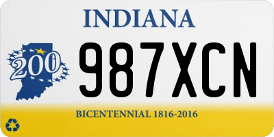 IN license plate 987XCN