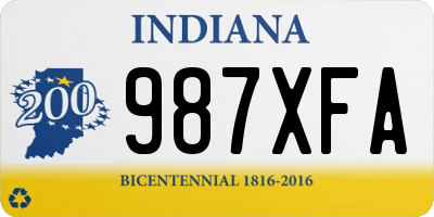 IN license plate 987XFA