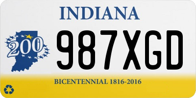 IN license plate 987XGD