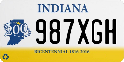 IN license plate 987XGH